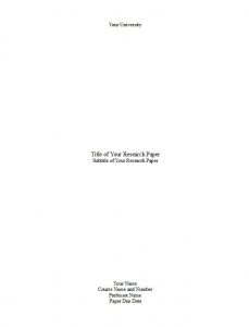 title page for a research paper examples